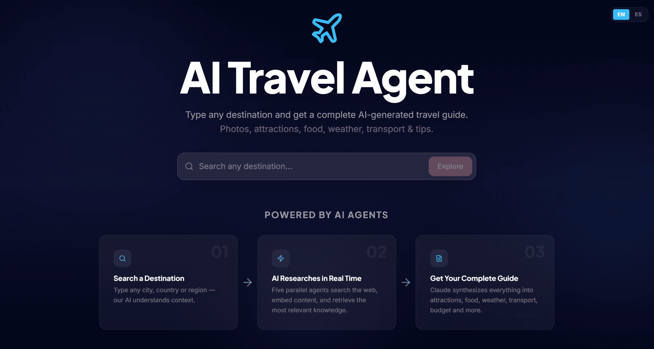 AI Travel Agent project preview