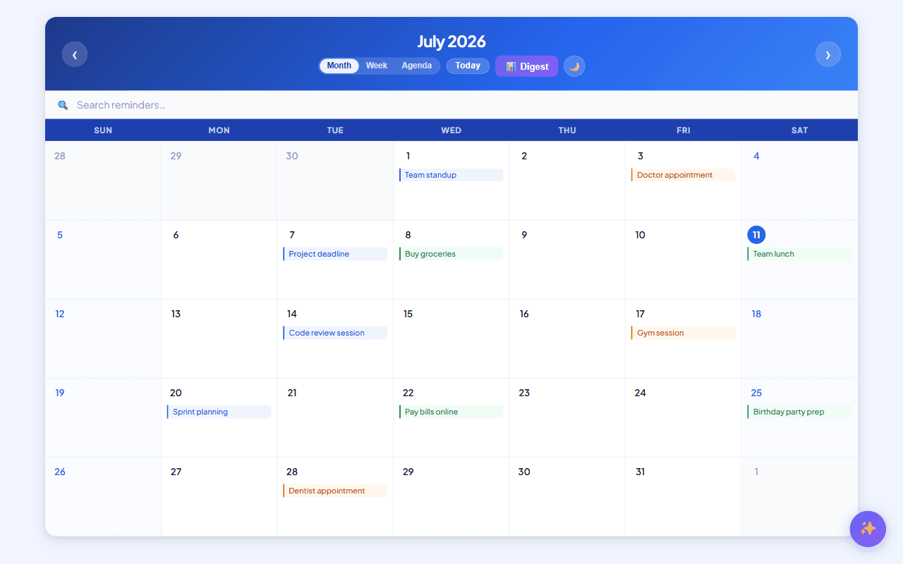 React AI Calendar project preview