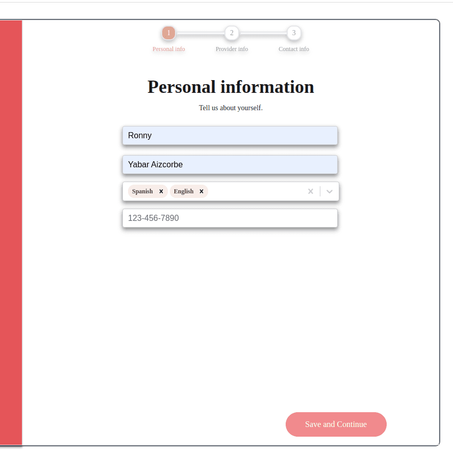 React Questionarie App project preview